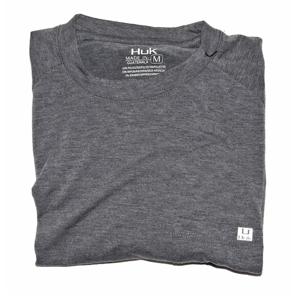 HUK Waypoint Men's Long Sleeve Performance +50 UPF Gray T-Shirt Size Medium - Picture 4 of 6